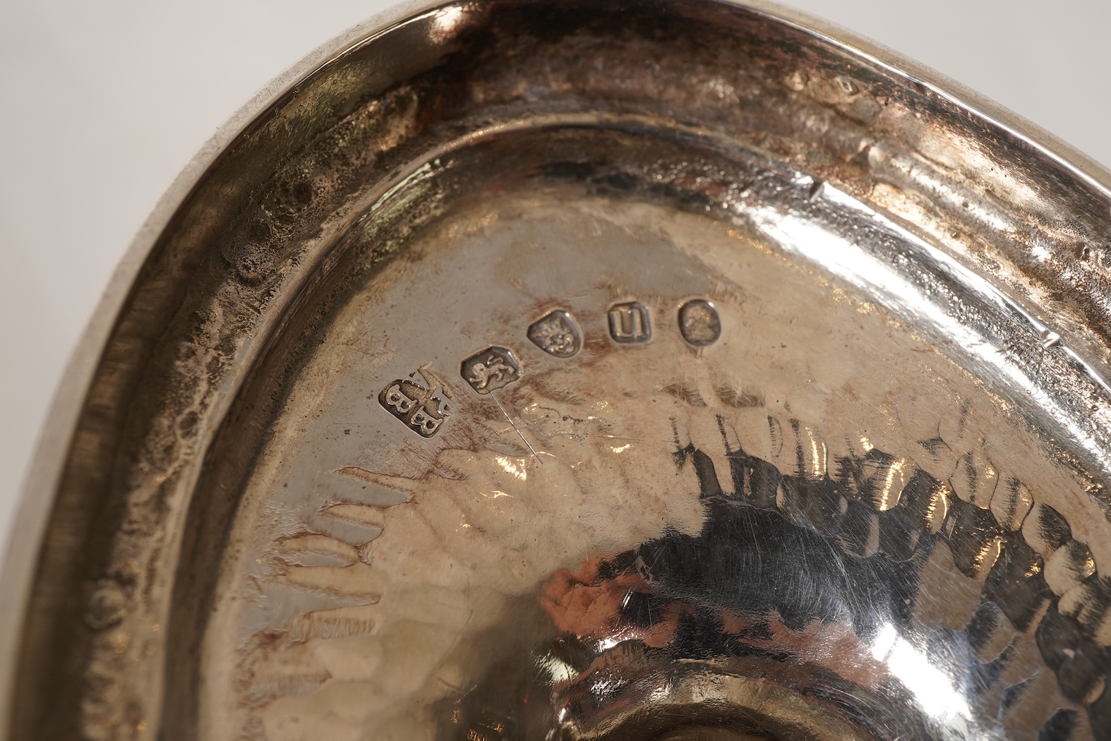 A George III silver boat shaped pedestal sugar basket, by Peter & Ann Bateman